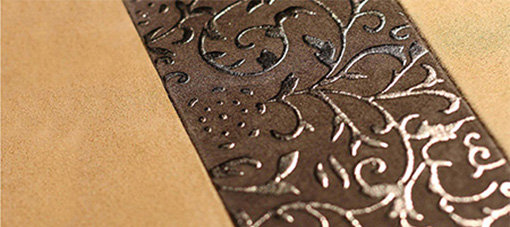 Suede leatherflooring with ornaments